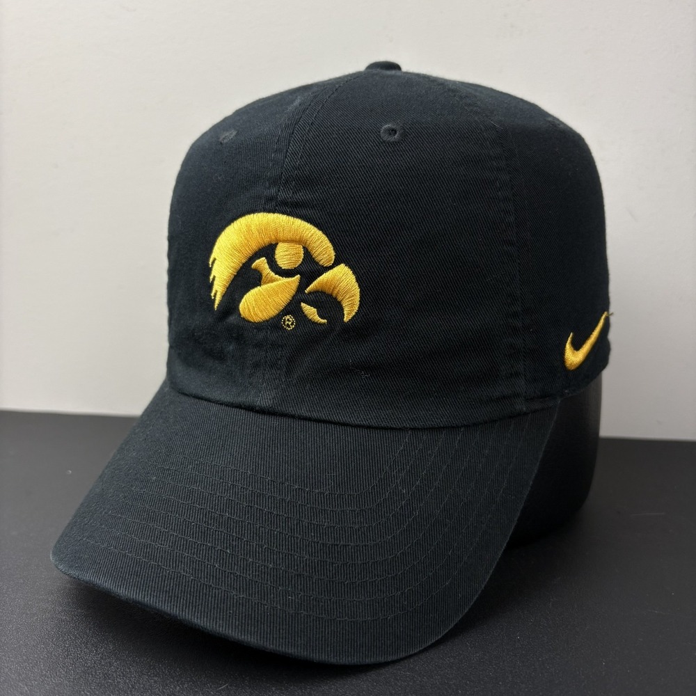 Nike Iowa Hawkeyes Heritage86 Dri-FIT Strapback Hat Black Gold Tigerhawk Cap